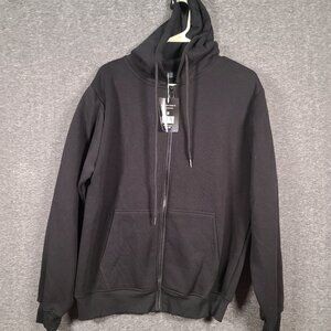 NWT Blue Ice Unisex Black Full Zip Hooded Sweatshirt Jacket Size Small